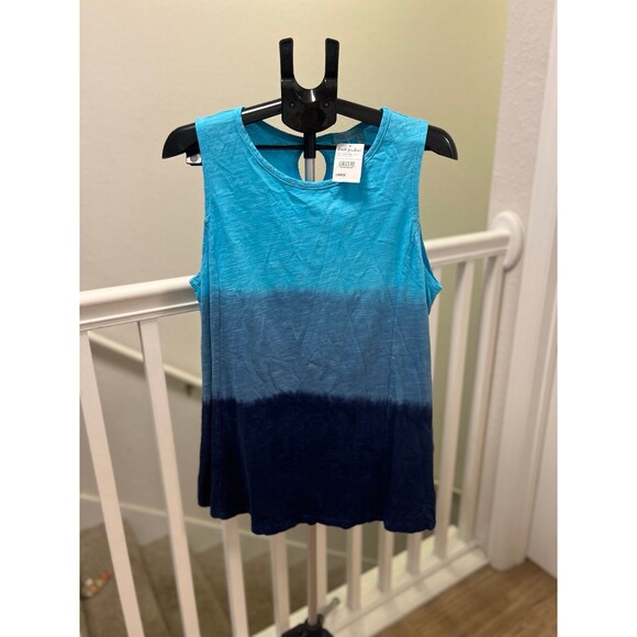 Fresh Produce Blue Colorblock Long Tank Top/Tunic with Keyhole - NWT! Size Large - Picture 5 of 9
